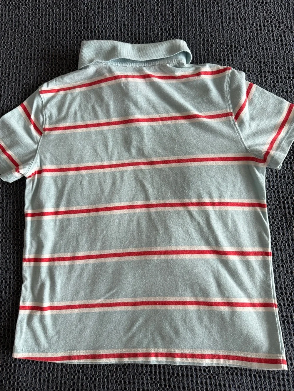 Cat & Jack Light Mint Polo with Red and White Stripes
